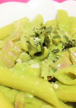 ランチにオススメ☆！青汁クリームパスタ-レシピのメイン写真