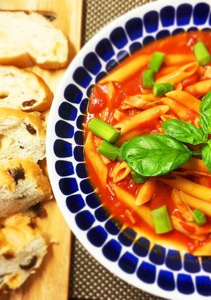 ワンポットパスタ ベーコン&トマトペンネ-レシピのメイン写真