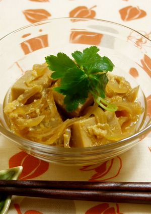 高野豆腐と玉葱の玉子とじ-レシピのメイン写真