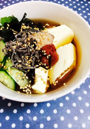 鯖缶と豆腐の冷たい麦茶漬け-レシピのメイン写真