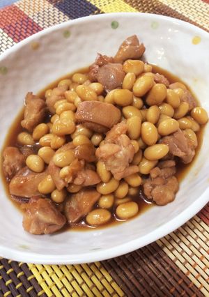 夏バテ防止!大豆と鶏肉煮物!-レシピのメイン写真