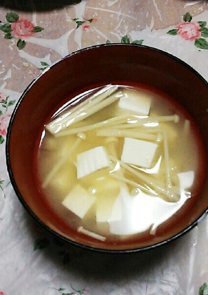 ♡とうふとえのきの味噌汁♡-レシピのメイン写真