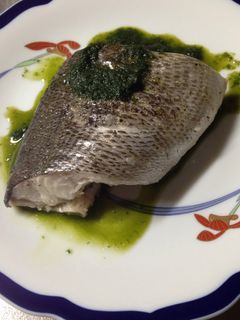 スズキの酒蒸し青じそソース添え-レシピのメイン写真