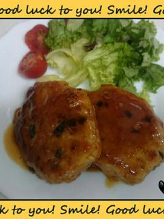 鶏挽肉のつくねバーグ( ・ิω・ิ)-レシピのメイン写真