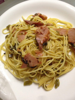 材料3つ!焼豚と高菜のパスタ-レシピのメイン写真