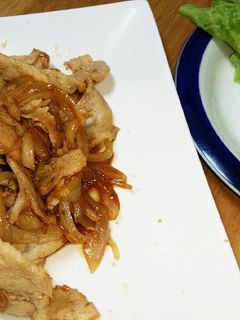 サンチュで巻き巻き☆豚肉のしょうが焼き♪-レシピのメイン写真