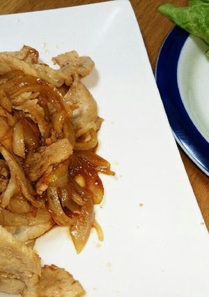 サンチュで巻き巻き☆豚肉のしょうが焼き♪-レシピのメイン写真