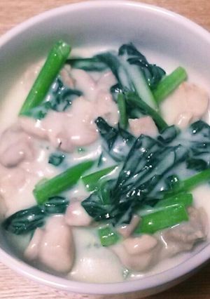 小松菜と鶏肉の中華風クリーム煮-レシピのメイン写真