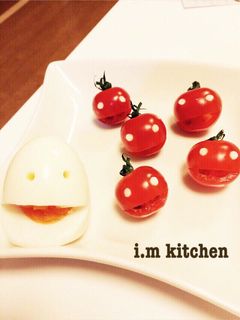 トマト星人♡ゆで卵星人♡キャラ弁にも-レシピのメイン写真