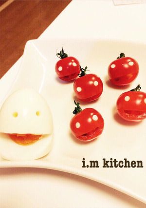 トマト星人♡ゆで卵星人♡キャラ弁にも-レシピのメイン写真