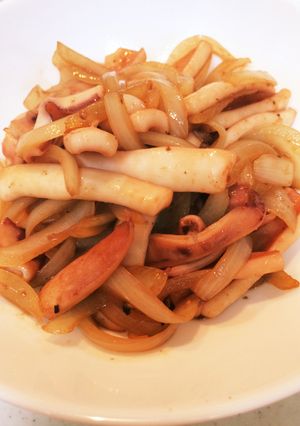 烏賊・玉ねぎ バター醤油炒めver簡単-レシピのメイン写真
