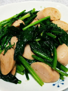 魚肉ソーセージとほうれん草のマヨ炒め-レシピのメイン写真