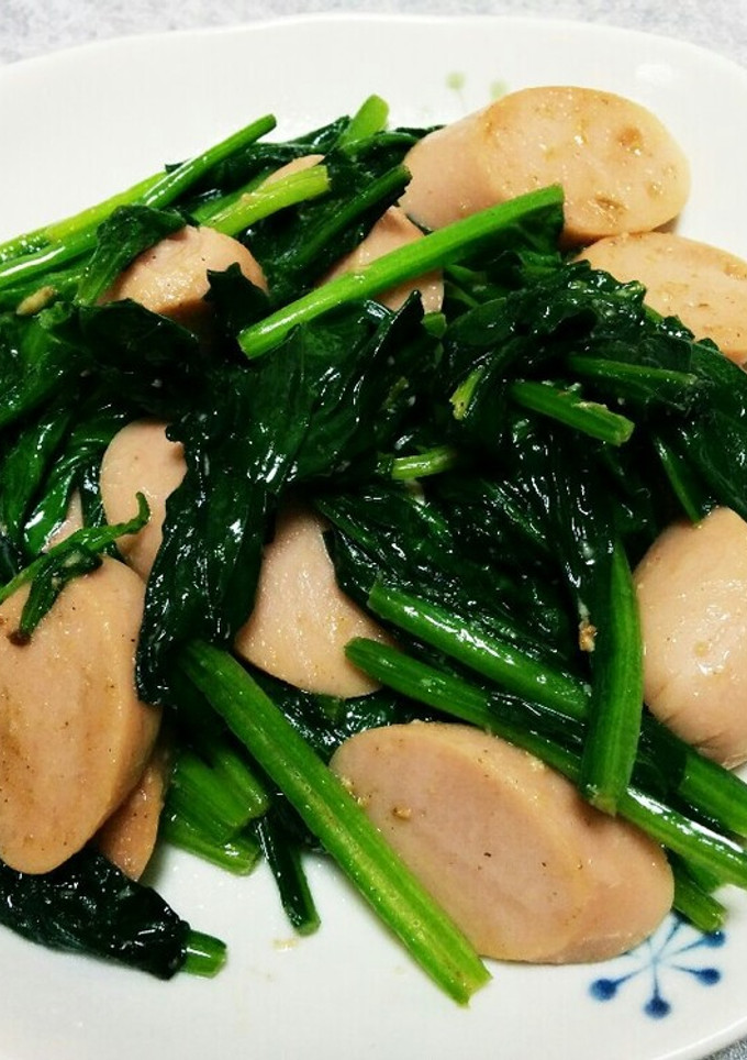 魚肉ソーセージとほうれん草のマヨ炒め-レシピのメイン写真