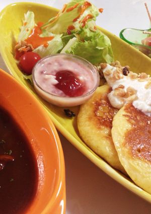 いちじく＊生ハム☆ホットケーキのランチ-レシピのメイン写真