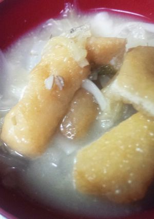 田舎風◆白菜とふしめんの味噌汁◆-レシピのメイン写真