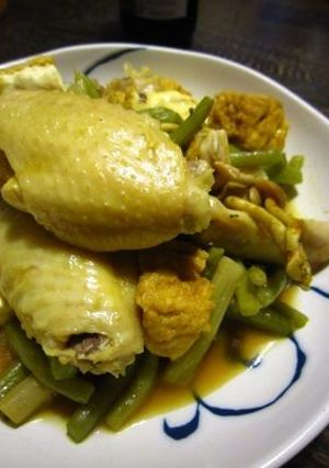 ミズナと鶏肉の煮物☆カレー風味-レシピのメイン写真