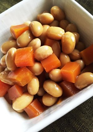 大豆と人参の二色で大豆煮-レシピのメイン写真