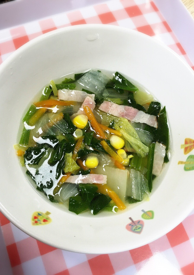 ほうれん草のスープ　給食-レシピのメイン写真