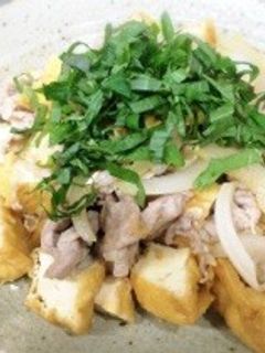 簡単★厚揚げと豚肉のニンニク醤油炒め-レシピのメイン写真