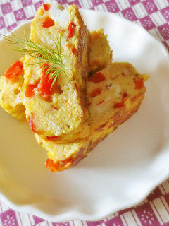 簡単☆お弁当にも♬彩りパプリカ卵焼き-レシピのメイン写真