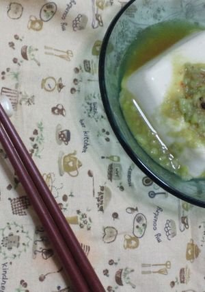 初夏の香り・そら豆ソースの冷奴-レシピのメイン写真