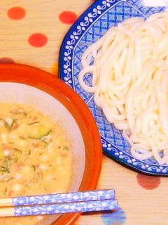 夏においしい!ごまみそ味の冷汁うどん-レシピのメイン写真