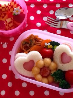 ハートのサンドイッチ弁当 幼稚園-レシピのメイン写真