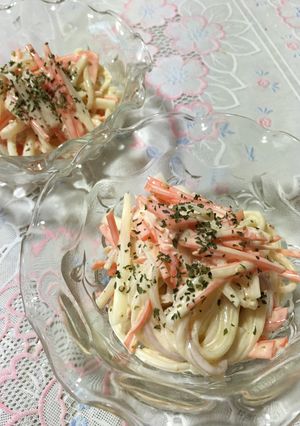 素麺の残り発見！紅白サラダ〜♪-レシピのメイン写真
