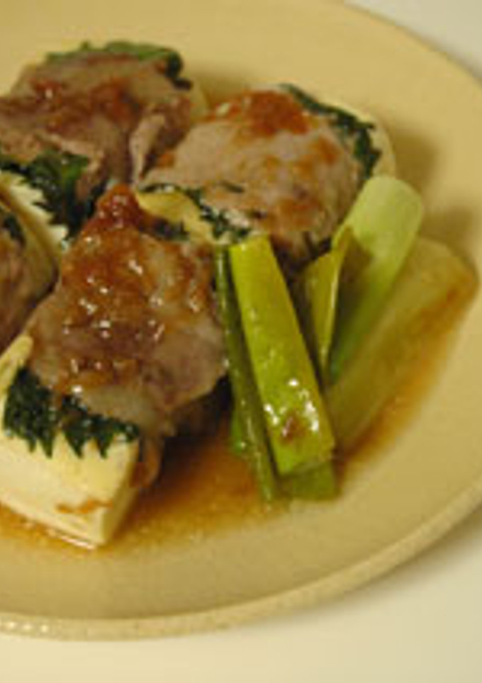 梅肉でさっぱりと　豆腐の豚巻き-レシピのメイン写真