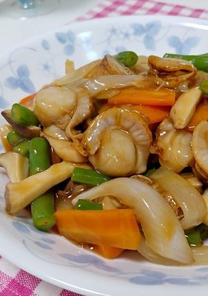 ホタテといんげんのオイスター炒め-レシピのメイン写真