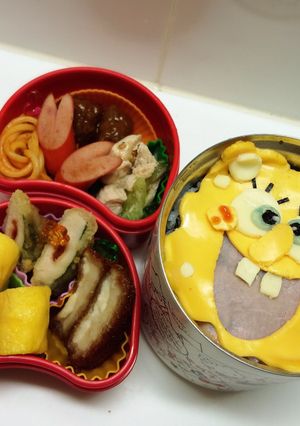 チーズdeスポンジボブ♡キャラ弁-レシピのメイン写真