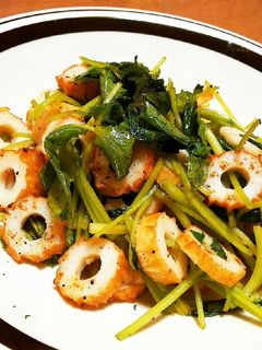 竹輪と三つ葉のにんにく塩炒め-レシピのメイン写真