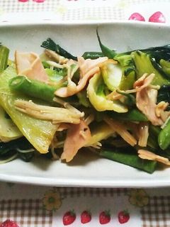チンゲンサイといんげんの炒め煮-レシピのメイン写真