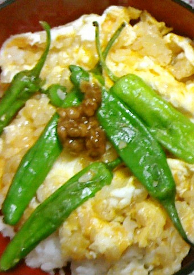 残りご飯とししとうで☆、激うま卵とじ丼♪-レシピのメイン写真