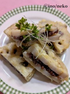 蓮根の高きびはさみ揚げ-レシピのメイン写真