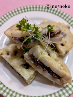 蓮根の高きびはさみ揚げ-レシピのメイン写真