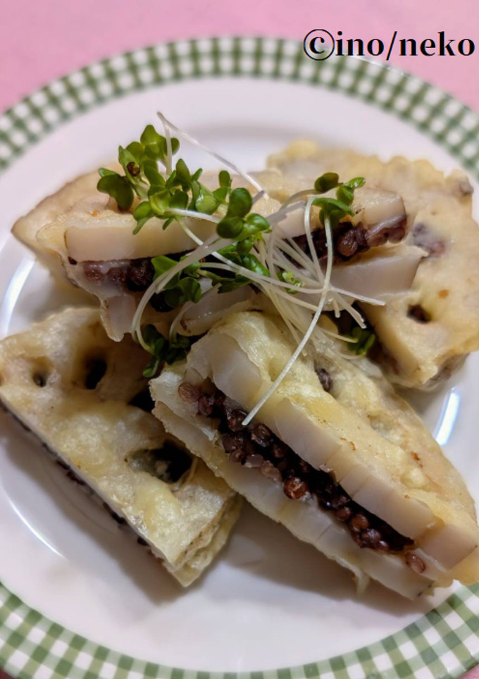 蓮根の高きびはさみ揚げ-レシピのメイン写真