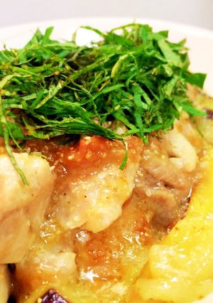 レンジで簡単！鶏肉とナスの梅風味蒸し-レシピのメイン写真