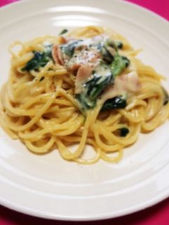 ほうれん草とベーコンの濃厚クリームパスタ-レシピのメイン写真