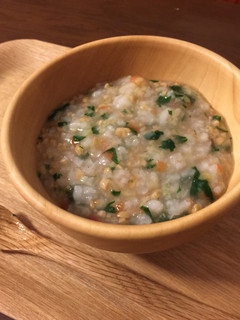 *離乳食中期*小松菜トマトの納豆粥-レシピのメイン写真