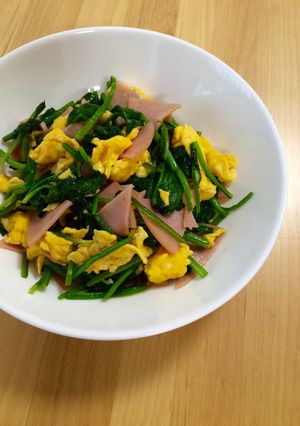 ほうれん草とハム、卵の炒め物♫-レシピのメイン写真