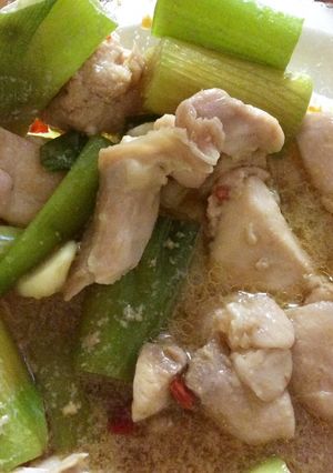 レンジで簡単！鳥と長葱のピリ辛煮-レシピのメイン写真