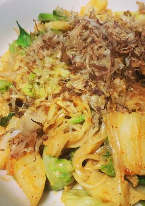 豚肉と長芋とキムチのアレンジひやむぎ-レシピのメイン写真