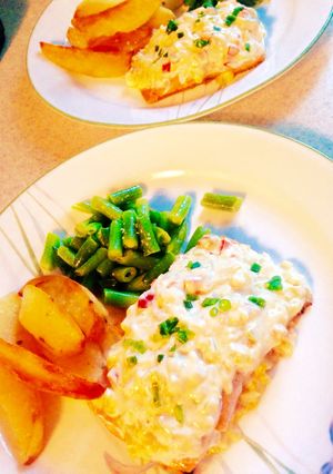 サーモンのマヨマスタード野菜ソース-レシピのメイン写真