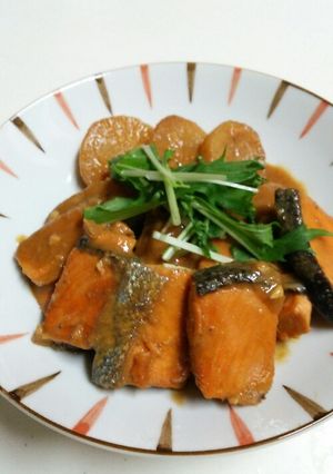 鮭と大根のにんにく味噌煮-レシピのメイン写真