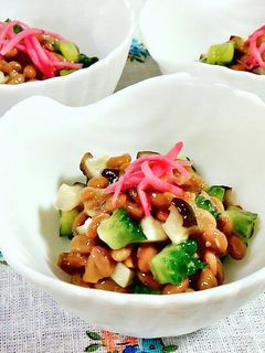 ゴーヤと椎茸の納豆あえ♪-レシピのメイン写真