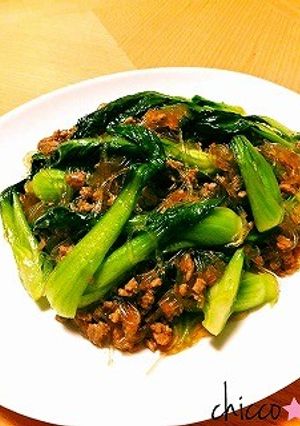 ★チンゲン菜と春雨のオイスター炒め★-レシピのメイン写真