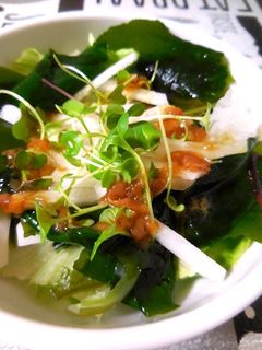 簡単!梅干し1コで作る和風ドレッシング-レシピのメイン写真