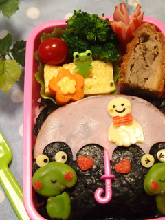 空豆でカエルさん♡梅雨弁当-レシピのメイン写真