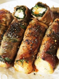 ゴマ大好き♡大葉・もち入り豚肉巻き-レシピのメイン写真